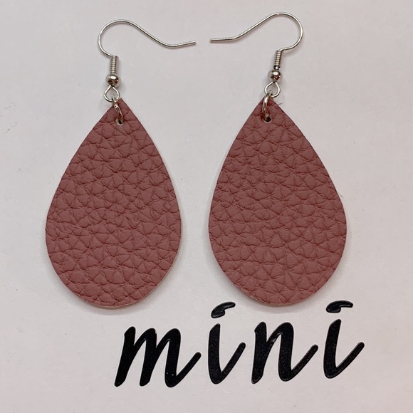 Jewelry - Mini Faux Leather Teardrop Earrings